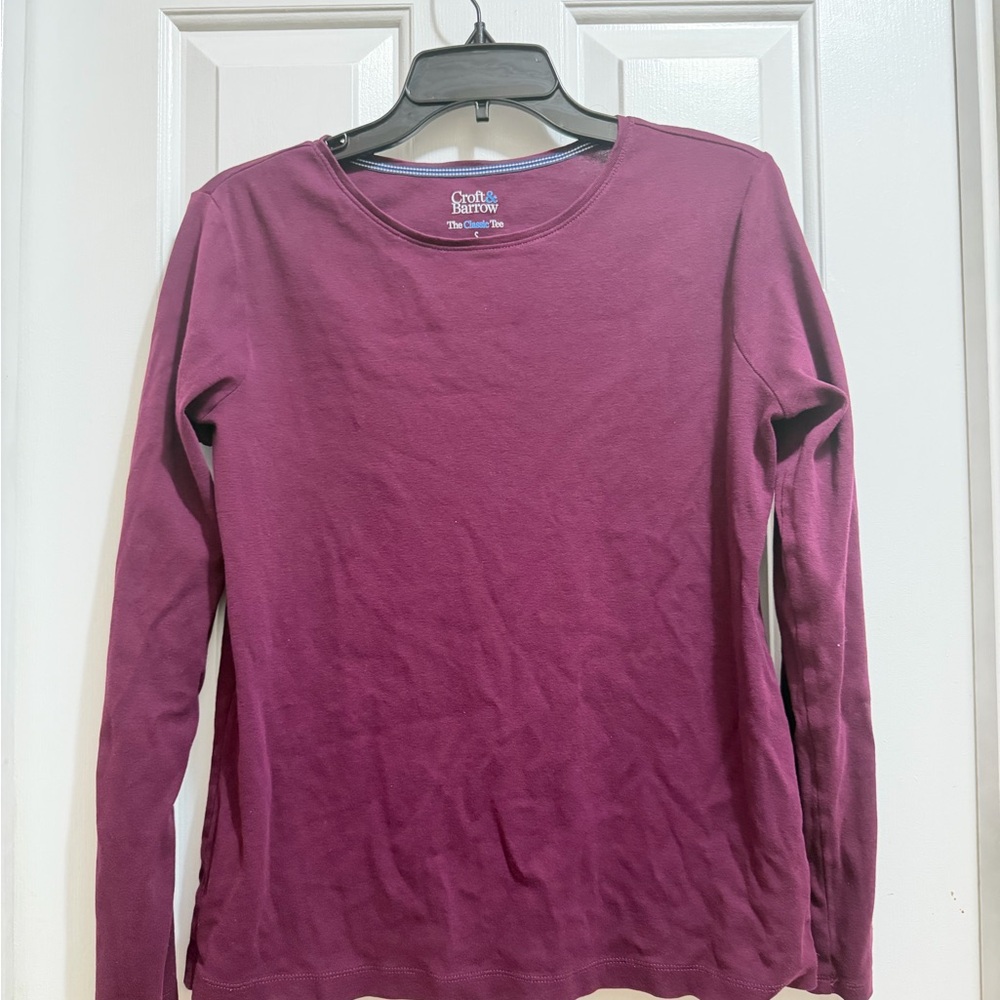 Croft & Barrow Women's Long Sleeve Purple Top